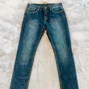 21Men's Jeans - Slim/Mince Slim Fit Dark Wash 30x32 (Dark Blue)